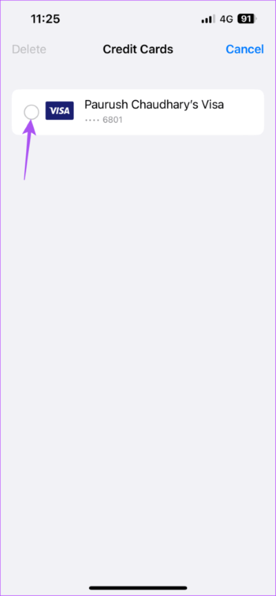 select-credit-card-to-be-removed-from-safari-iphone-474x1024-1 كيفية إضافة بطاقة ائتمان في Safari على iPhone و iPad و Mac