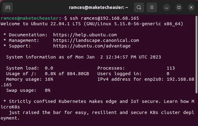 ssh-passwordless-linux-06-passwordless-login.png كيفية تمكين عمليات تسجيل الدخول عبر SSH بدون كلمة مرور على نظام Linux
