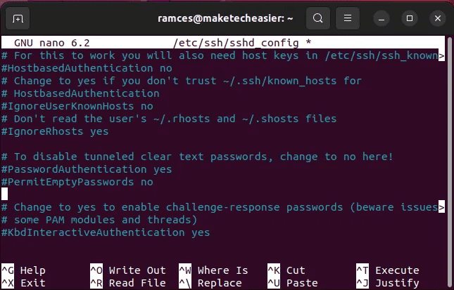 ssh-passwordless-linux-09-find-option-nano.png كيفية تمكين عمليات تسجيل الدخول عبر SSH بدون كلمة مرور على نظام Linux