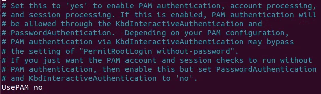 ssh-passwordless-linux-11-disable-pam-support.png كيفية تمكين عمليات تسجيل الدخول عبر SSH بدون كلمة مرور على نظام Linux