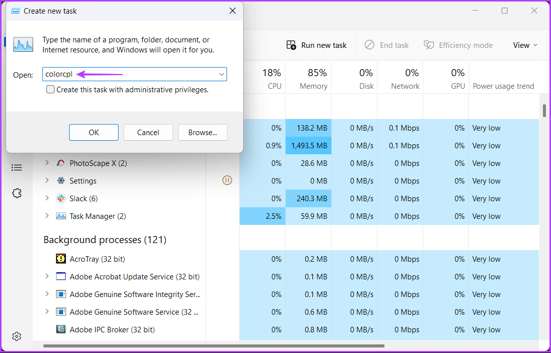 type-colorcpl أفضل 6 طرق لفتح إدارة الألوان على Windows 11