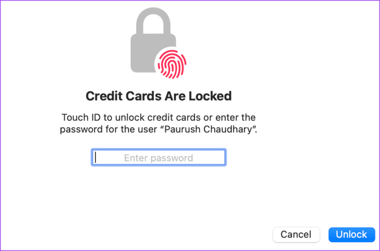unlock-credit-cards-autofill-safari-mac-768x509-1 كيفية إضافة بطاقة ائتمان في Safari على iPhone و iPad و Mac