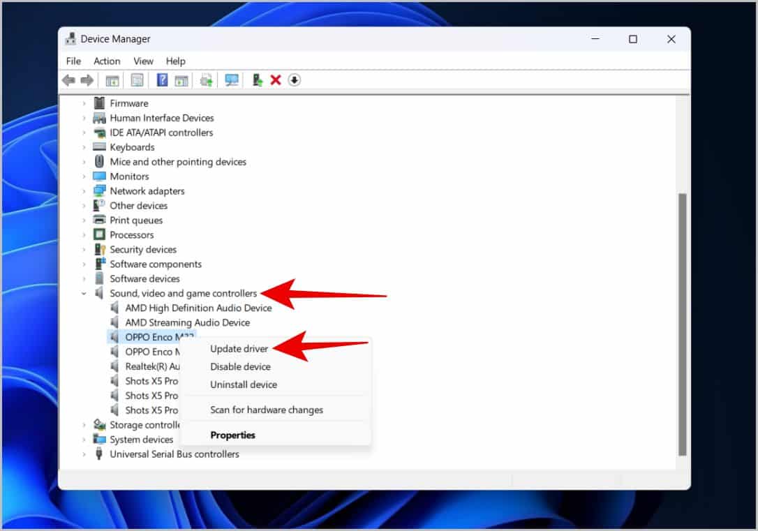 update-audio-driver كيفية ضبط قنوات الصوت اليمنى واليسرى على Windows 11 و 10
