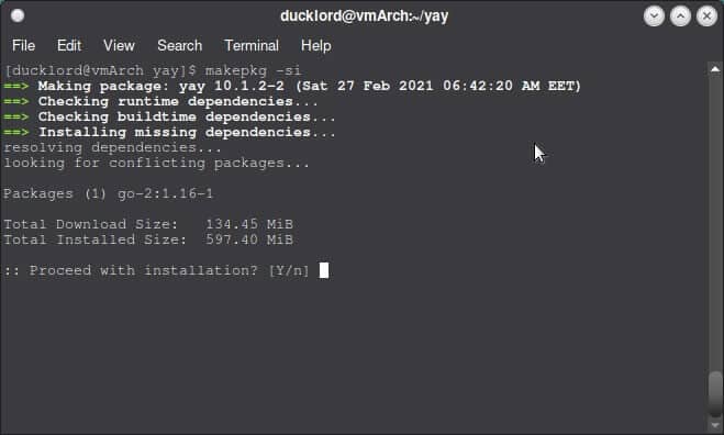 use-aur-in-arch-yay-makepkg كيفية استخدام AUR في Arch Linux