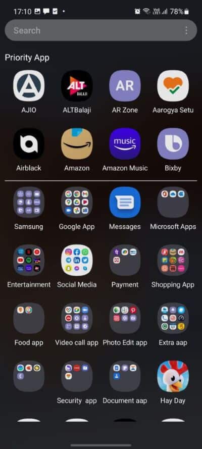 vertical-app-drawer-on-samsung-461x1024-1 أفضل 3 طرق لتغيير درج التطبيقات على هواتف Samsung Galaxy
