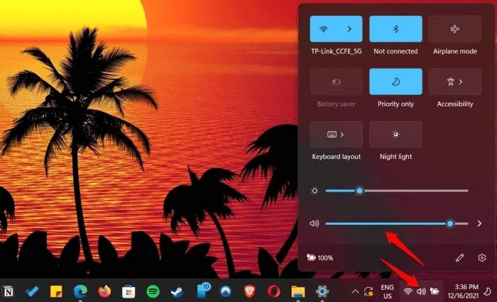 windows-11-volume-control-taskbar.jpg كيفية الحصول على Classic Volume Mixer مرة أخرى في Windows 11