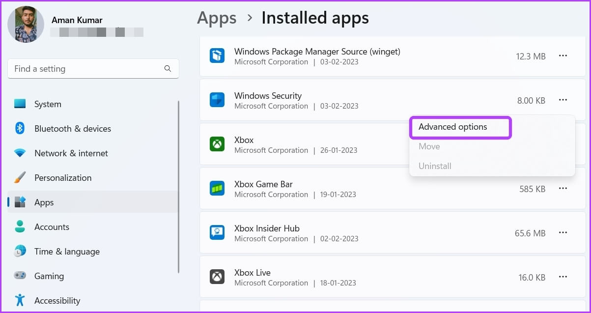 Advanced-Option-2 كيفية إصلاح ظهور شاشة بيضاء على أمان Windows على Windows 11