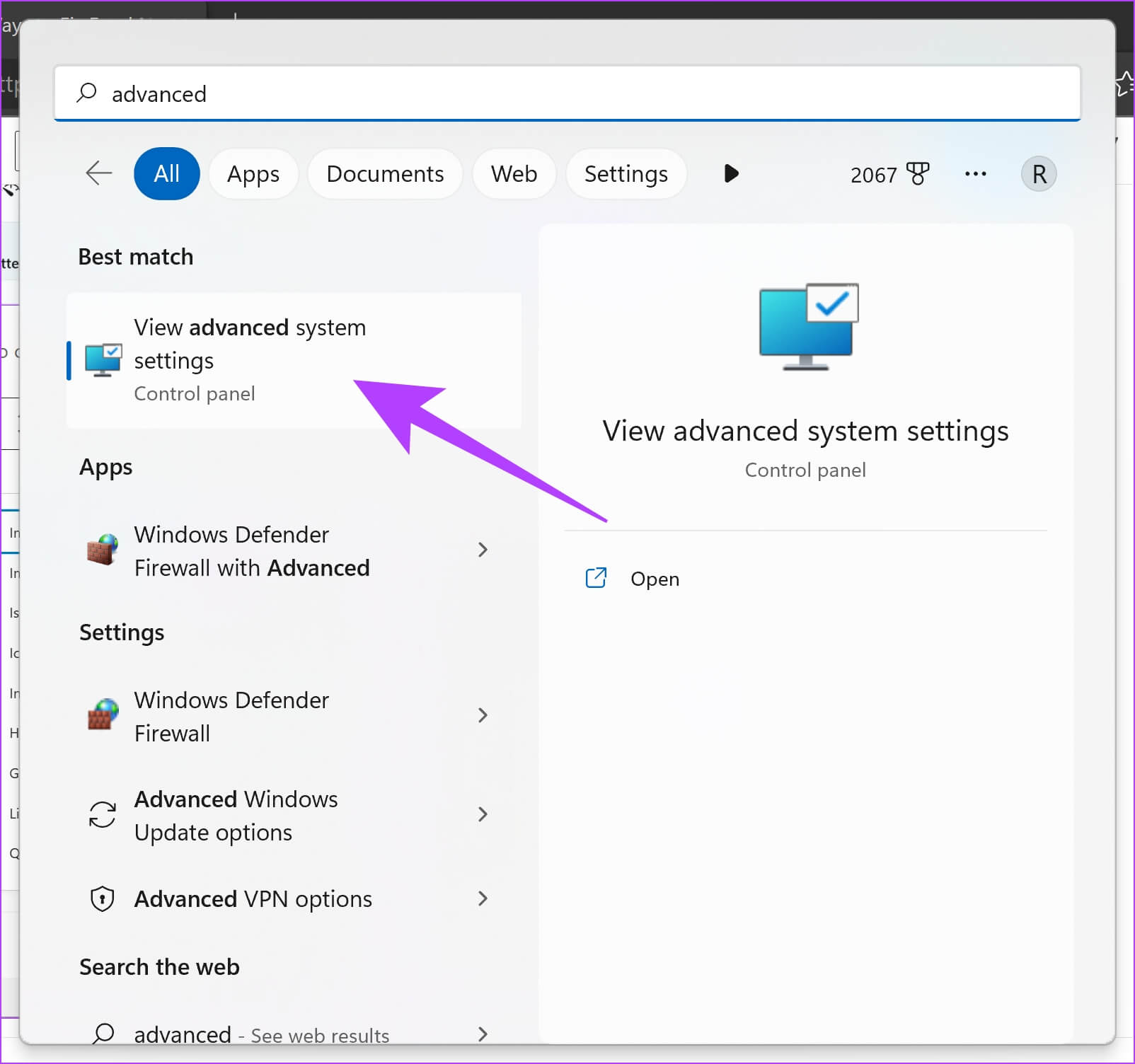 Advanced-System-Settings-2 11 طريقة لإصلاح عدم التمرير السلس في Excel على Windows