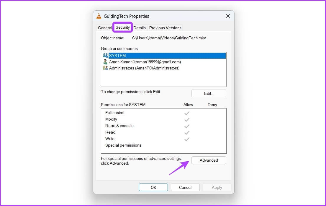 Advanced-button أفضل 6 طرق لإصلاح لا يمكن فتح إدخال VLC في Windows 11
