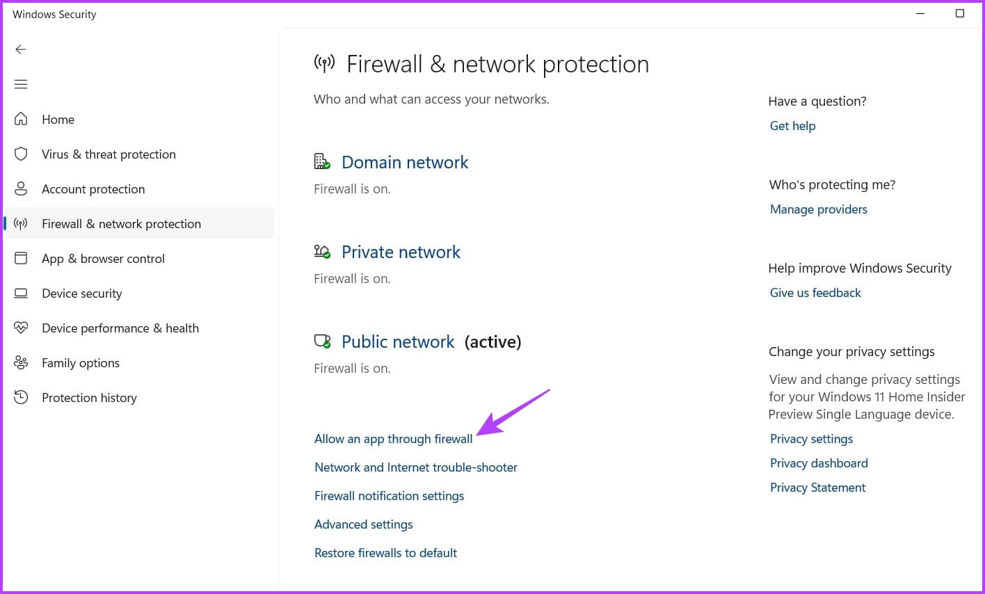 Allow-an-app-through-firewall أفضل 6 طرق لإصلاح لا يمكن فتح إدخال VLC في Windows 11