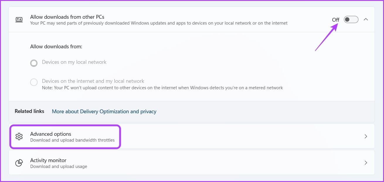 Allow-downloads-from-other-PCs-option كيفية زيادة سرعة التنزيل في تطبيق Xbox لنظام التشغيل Windows 11