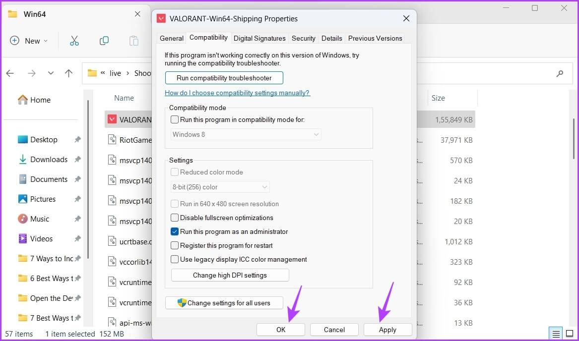 Apply-and-okay أفضل 7 طرق لإصلاح عدم بدء تشغيل Valorant على Windows 11