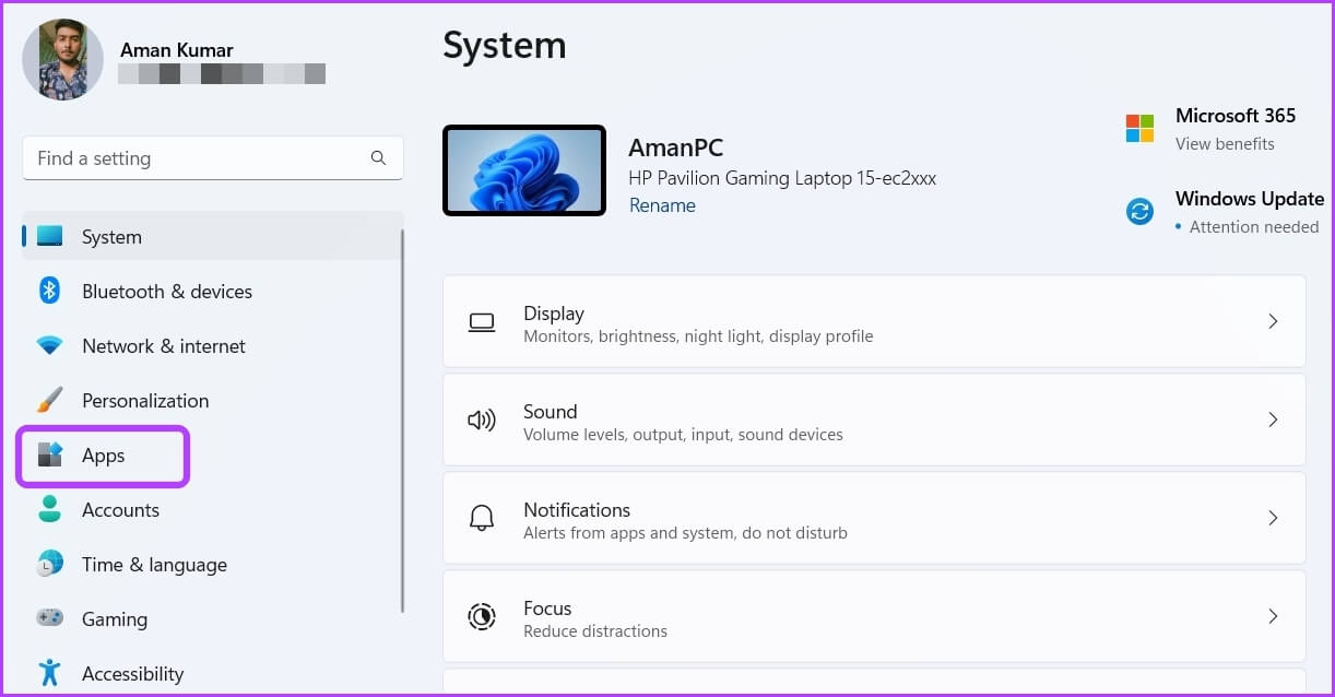 Apps-option-1 كيفية إصلاح ظهور شاشة بيضاء على أمان Windows على Windows 11