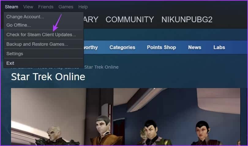 Check-for-Steam-Updates كيفية إصلاح خطأ يجب تشغيل Steam للعب هذه اللعبة على Windows 11