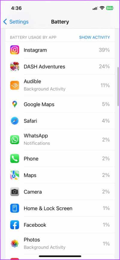Check-how-much-battery-a-app-is-using-2-713x1536-1 لماذا يصبح جهاز iPhone أو iPad ساخنًا جدًا وكيفية منع ذلك