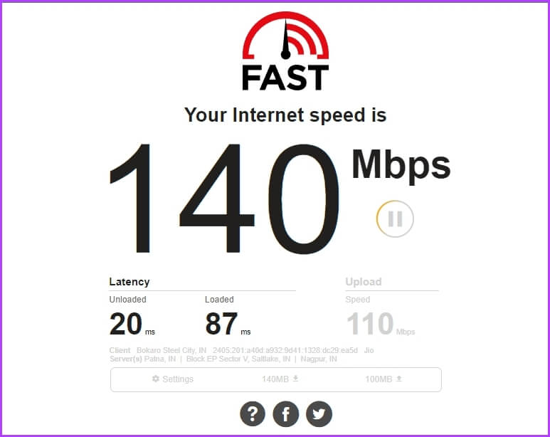 Check-internet-speed أفضل 7 طرق لزيادة سرعة تنزيل Origin على Windows 11