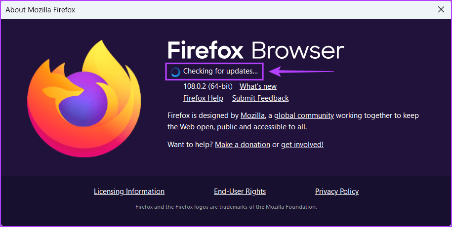 Checking-For-Updates-1 أفضل 7 إصلاحات لاستخدام Firefox المرتفع لوحدة المعالجة المركزية CPU على Windows 11