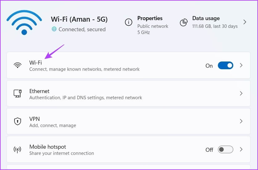 Choose-the-Network-type أفضل 7 طرق لزيادة سرعة تنزيل Origin على Windows 11
