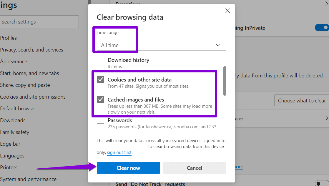 Clear-Browsing-Data أفضل 6 طرق لإصلاح عدم تحميل وعدم عمل Google Maps في المتصفح