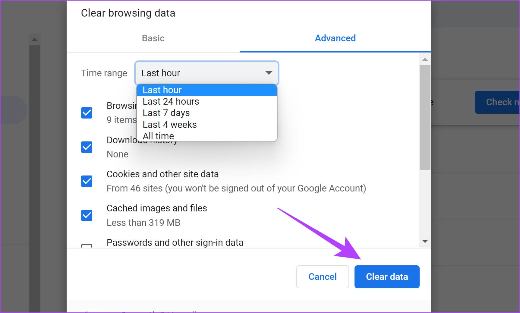 Clear-Data-3 8 طرق لإصلاح خطأ شبكة ChatGPT على متصفح الويب