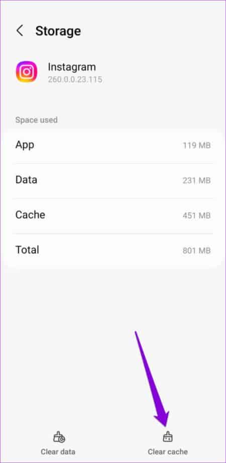 Clear-Instagram-App-Cache-3-500x1024-1-e1676653136421 أفضل 8 طرق لإصلاح تعذر تسجيل الدخول إلى Instagram على Android و iPhone
