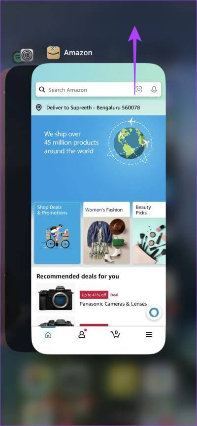 Close-Amazon-App لن تضيف Amazon عناصر إلى عربة التسوق: 7 طرق لإصلاح ذلك على iPhone و Android