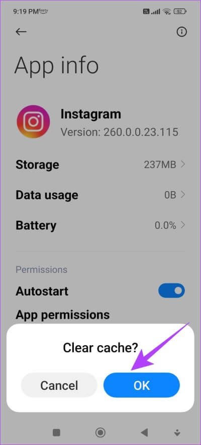 Confrim-Clear-Cache-1 13 طريقة لإصلاح عدم تحميل قصة Instagram على iPhone و Android