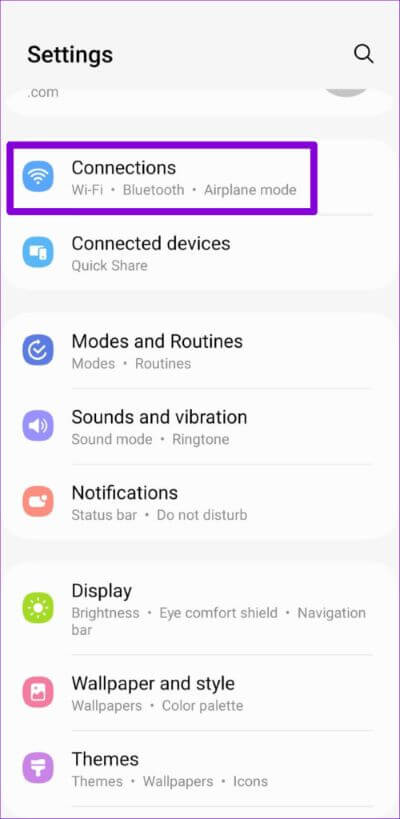 Connections-on-Android-10-500x1024-1 أفضل 8 طرق لإصلاح عدم تنزيل رسائل الوسائط المتعددة MMS على Google Messages في Android