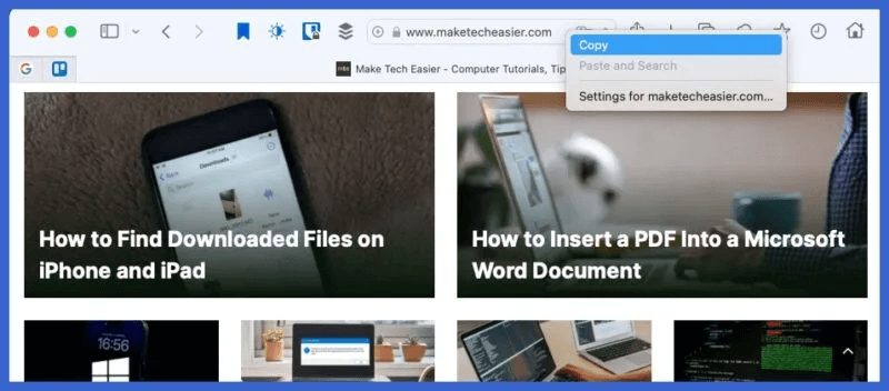 Copy-URL-Safari-800x352.jpg كيفية استخدام الارتباطات التشعبية في محرر مستندات Google