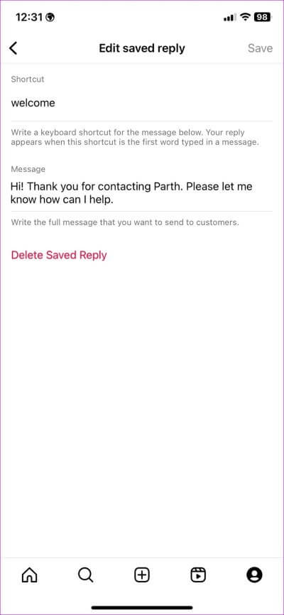 Create-Saved-Replies-on-Instagram-6 كيفية إنشاء ردود محفوظة على Instagram