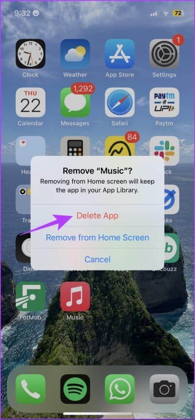 Delete-App-5 8 طرق لإصلاح خطأ المورد غير المتاح في Apple Music على iPhone