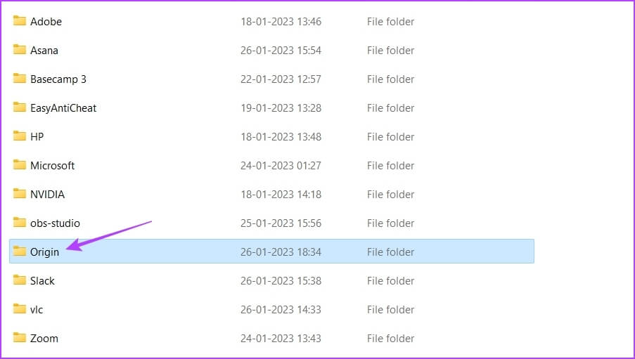 Deleting-the-Origin-folder أفضل 7 طرق لزيادة سرعة تنزيل Origin على Windows 11