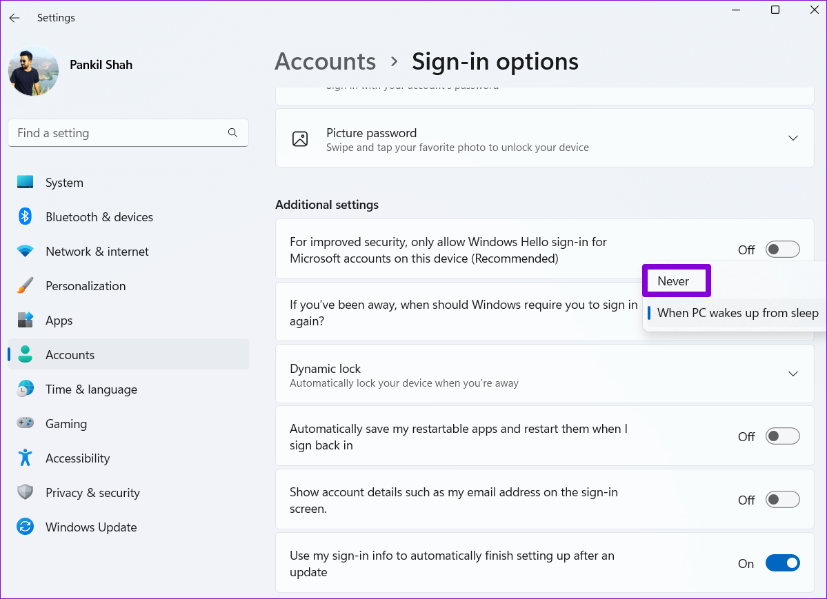 Disable-Login-After-Sleep-from-Windows-Settings-1 كيفية تسجيل الدخول تلقائيًا على Windows 11