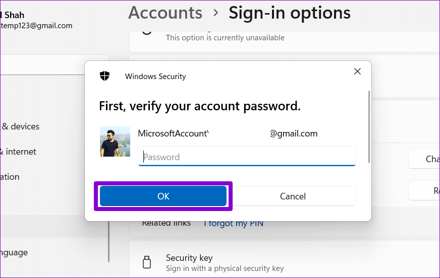 Enter-Microsoft-Account-Password كيفية تسجيل الدخول تلقائيًا على Windows 11