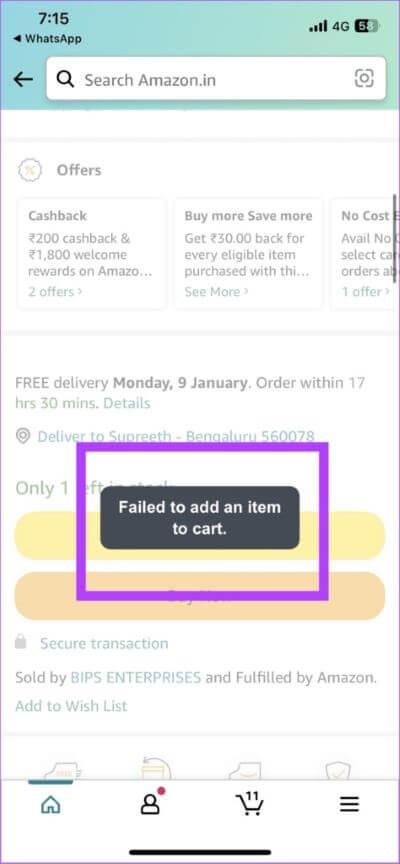 Failed-to-Add-an-Item-to-Cart-474x1024-1 لن تضيف Amazon عناصر إلى عربة التسوق: 7 طرق لإصلاح ذلك على iPhone و Android