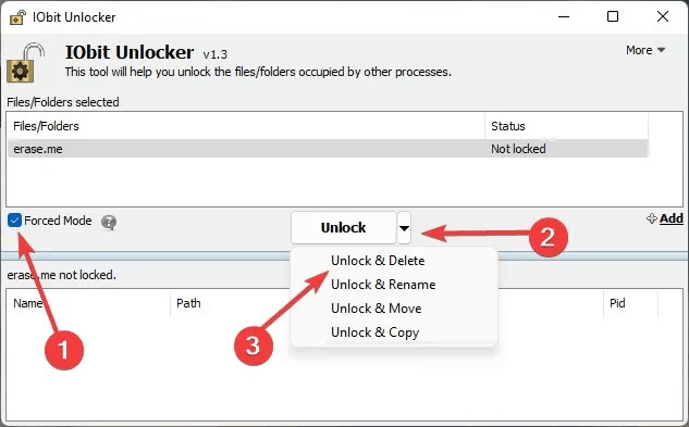 Force-Delete-unlock-options-for-iobit.jpg كيفية فرض حذف الملفات غير القابلة للحذف في Windows