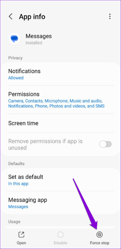 Force-Stop-Google-Messages-500x1024-1 أفضل 8 طرق لإصلاح عدم تنزيل رسائل الوسائط المتعددة MMS على Google Messages في Android