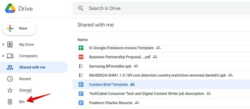 Google-Drive-Bin-Folrder-800x351.jpg كيفية حذف الملفات من Google Drive على الهاتف والكمبيوتر