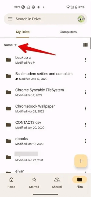 Google-Drive-Mobile-Sort-Storage.jpg كيفية حذف الملفات من Google Drive على الهاتف والكمبيوتر