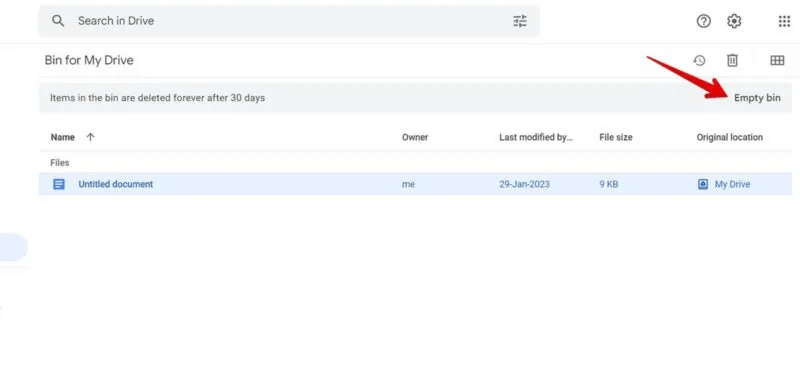 Google-Drive-PC-Empty-Bin-800x372.jpg كيفية حذف الملفات من Google Drive على الهاتف والكمبيوتر