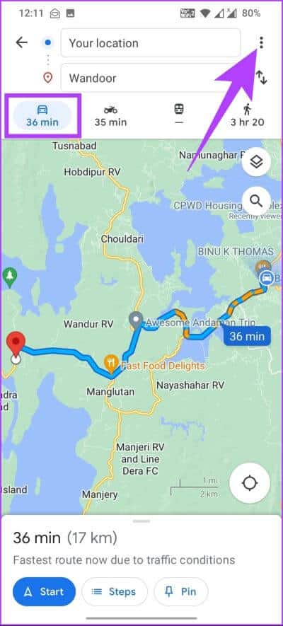 How-to-Avoid-Highways-on-Google-Maps_5 كيفية تجنب الطرق السريعة على خرائط Google على الويب أو Android أو iPhone