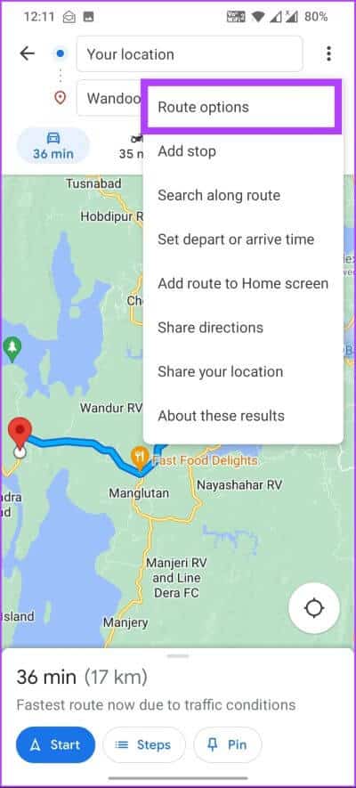 How-to-Avoid-Highways-on-Google-Maps_6 كيفية تجنب الطرق السريعة على خرائط Google على الويب أو Android أو iPhone