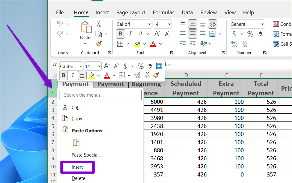 Insert-Row-in-Excel 3 طرق سهلة لتحريك الصفوف والأعمدة في Microsoft Excel