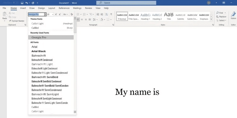 Install-Manage-Fonts-Downloaded-Font-Visible-in-Word-800x398.jpg كيفية تثبيت وإدارة الخطوط في Windows