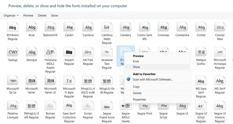 Install-Manage-Fonts-Show-Fonts-in-Control-Panel-800x426.jpg كيفية تثبيت وإدارة الخطوط في Windows