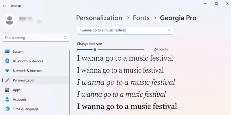 Install-Manage-Fonts-Testing-Various-Fonts-Personalization-800x400.jpeg كيفية تثبيت وإدارة الخطوط في Windows