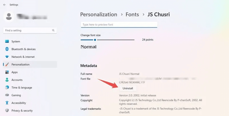 Install-Manage-Fonts-Uninstall-Fonts-Personalization-Window-800x405.jpeg كيفية تثبيت وإدارة الخطوط في Windows