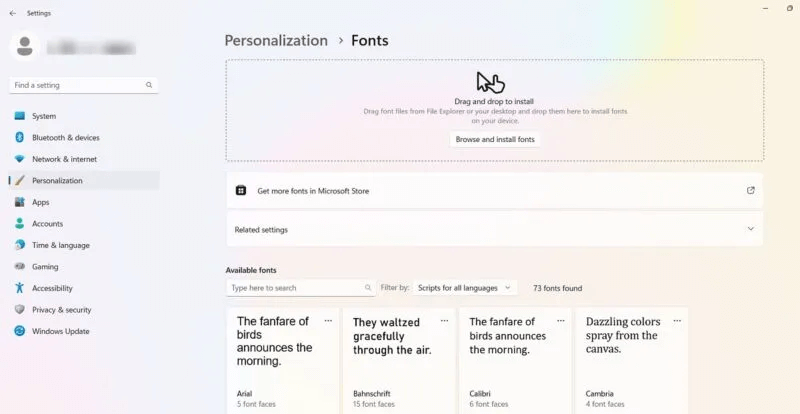Install-Manage-Fonts-Windows11-Personalization-Settings-800x414.jpeg كيفية تثبيت وإدارة الخطوط في Windows