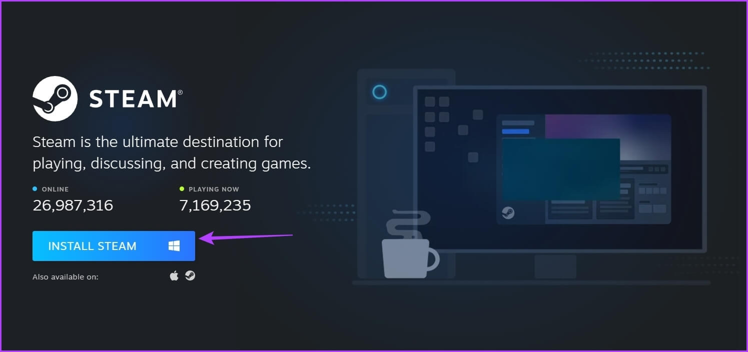 Install-Steam-Button كيفية إصلاح خطأ يجب تشغيل Steam للعب هذه اللعبة على Windows 11