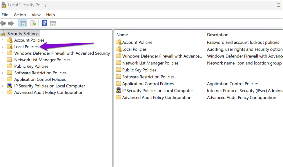 Local-Policies-on-Windows أفضل 3 طرق لتمكين أو تعطيل Ctrl+Alt+Delete لتسجيل الدخول الآمن على Windows 11